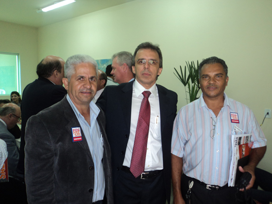 Celso da Silva (presidente da Câmara de Severínia), João Carlos Machado (prefeito de Onda Verde) e Toninho do Sindicato