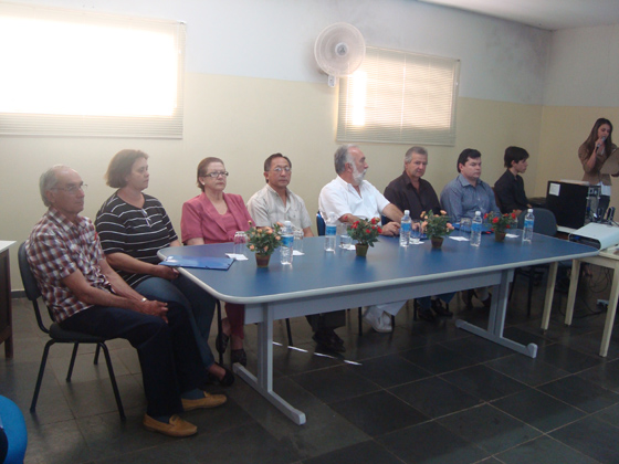 Presidente Nardo Gurjon  e demais integrantes da mesa que conduziu os trabalhos da etapa municipal para a 14ª Conferência Nacional de Saúde