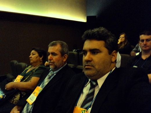Vereadora Onilda, Zinho Cantori e Marcelo Otaviano, no V Fórum de Vereadores, em Brasília