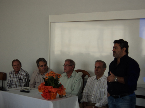 João Massoneto, Cheade, Paulo Guerra, Gilberto Arroyo e Marcelo Otaviano  no momento do discurso de boas-vindas