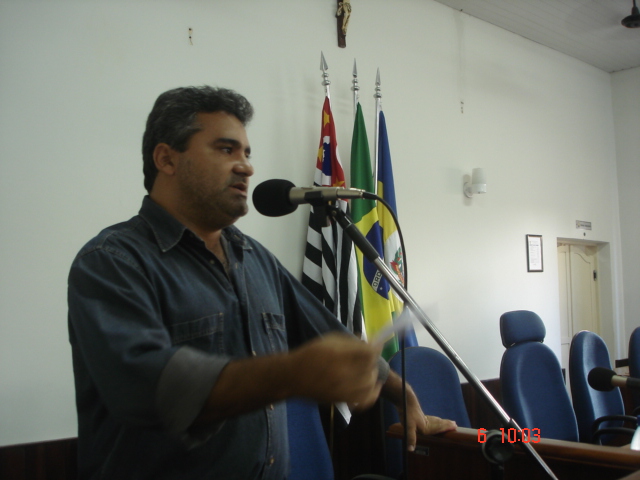 Marcelo Otaviano dos Santos durante evento na Câmara Municipal