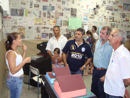 Vereadores Toninho, Marcelo, Zinho e Nardo, numa das salas da feira