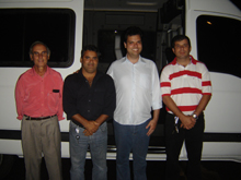 Vereadores com Bruno Covas durante visita à Apae
